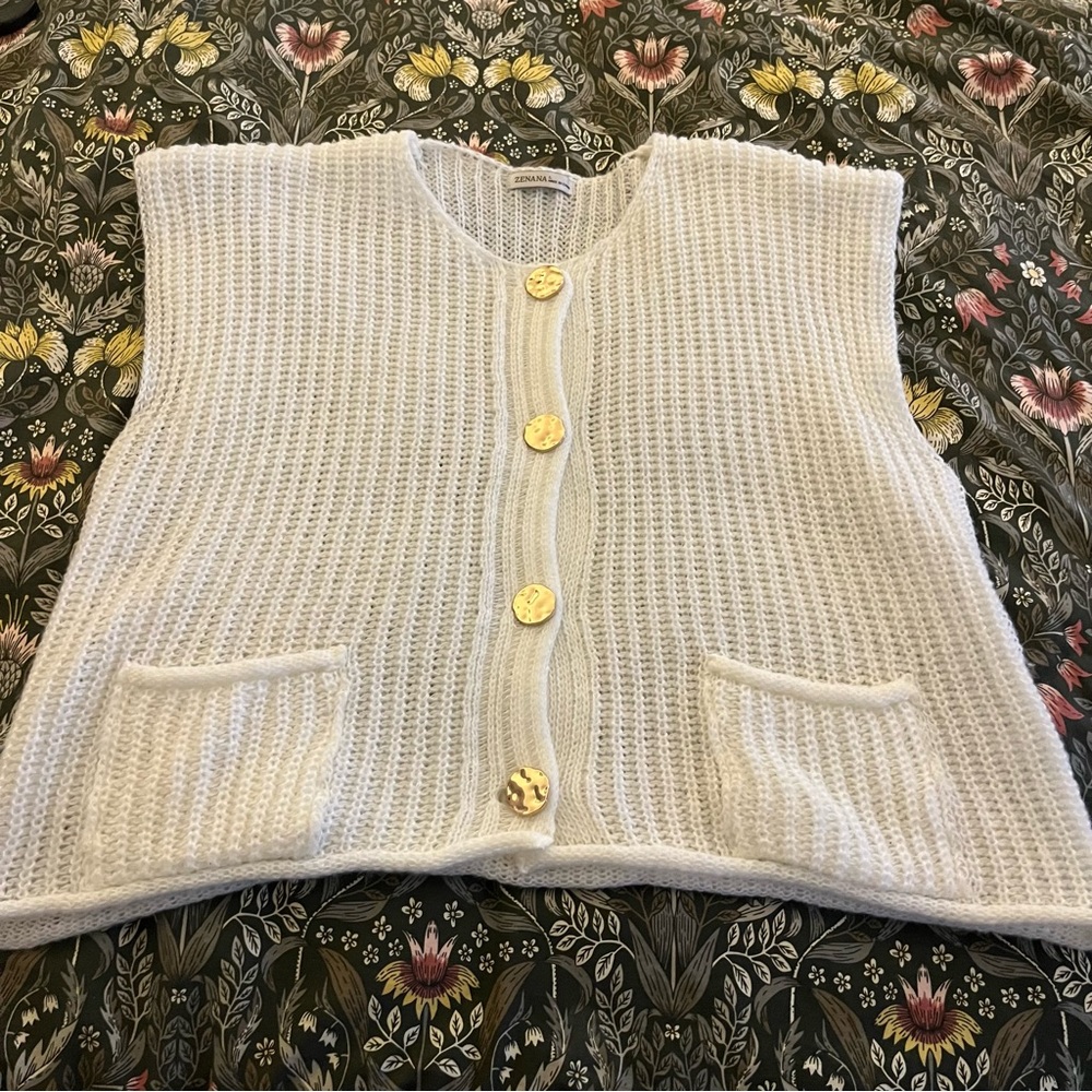 Zenana White Tank Sweater